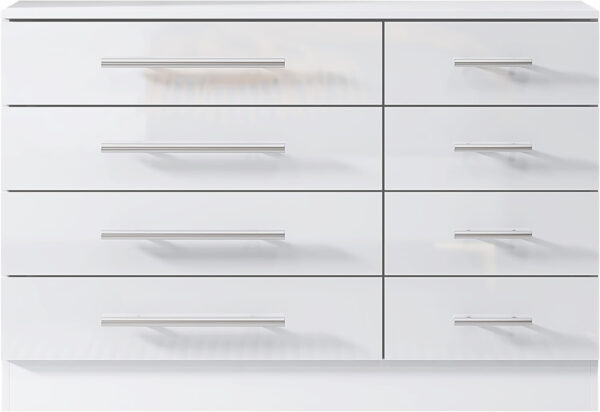 High Gloss White 8 Drawer Sideboard / Cupboard / Buffet Solo / Chest of Drawers - Image 6