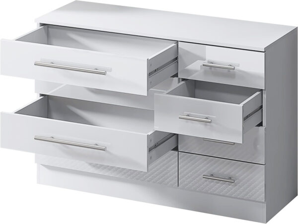 High Gloss White 8 Drawer Sideboard / Cupboard / Buffet Solo / Chest of Drawers - Image 5