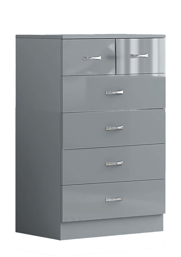 High Gloss Grey 6 Drawer Sideboard / Cupboard / Buffet / Chest - Image 9