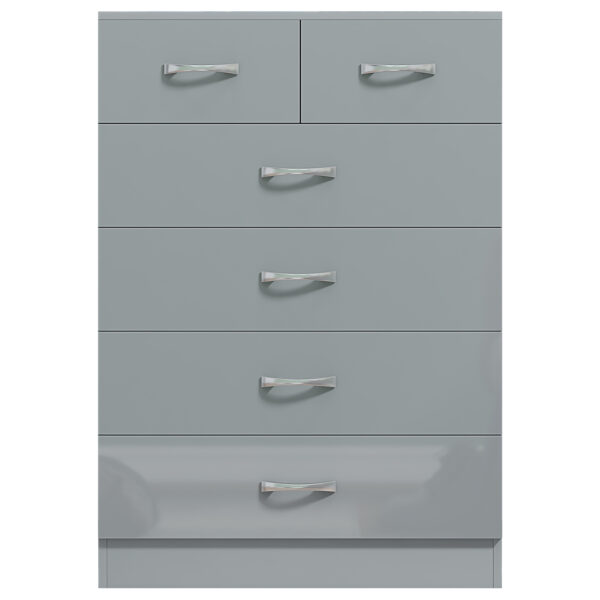 High Gloss Grey 6 Drawer Sideboard / Cupboard / Buffet / Chest - Image 8