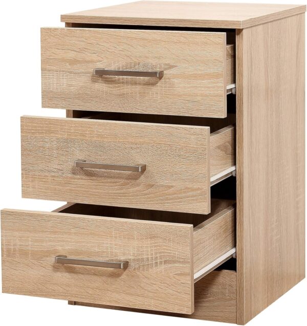 SONOMA OAK MIRRORED BEDROOM FURNITURE SET - SOFT CLOSE WARDROBE, CHEST & BEDSIDE - Image 11
