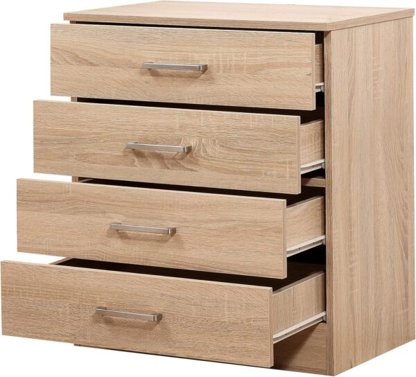 SONOMA OAK MIRRORED BEDROOM FURNITURE SET - SOFT CLOSE WARDROBE, CHEST & BEDSIDE - Image 10