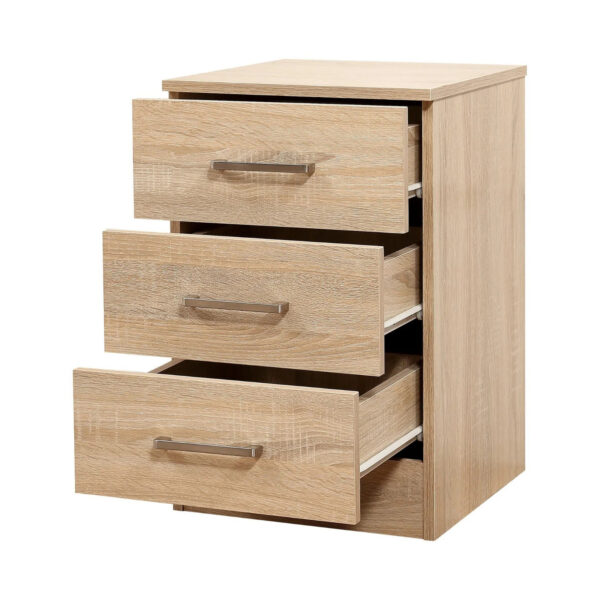 Sonoma Oak Bedroom 3 Drawer Bedside Cabinet With Premium Handles - Image 5