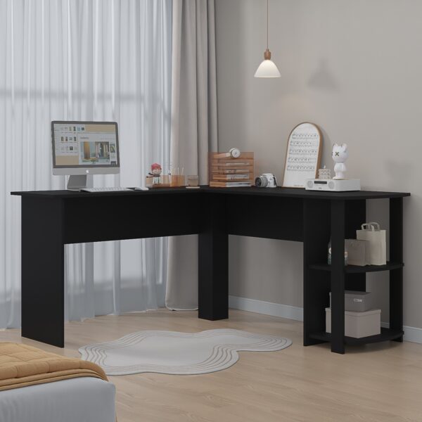 Black Corner Computer Desk - Perfect for Home Office