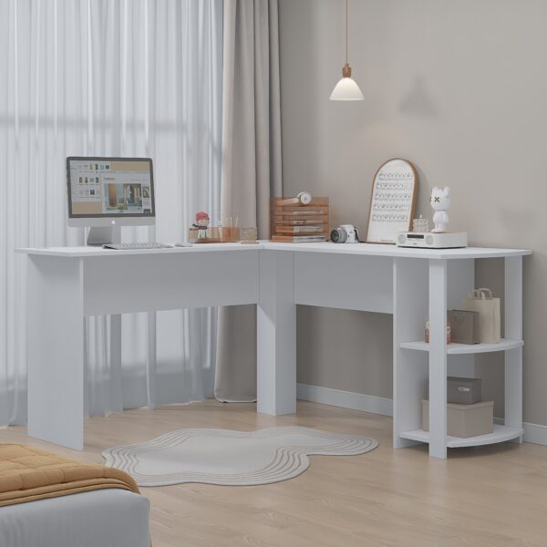 White Corner Computer Desk - Perfect for Home Office