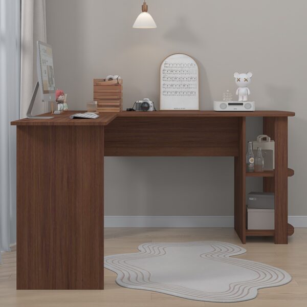 Walnut Corner Computer Desk - Perfect for Home Office - Image 2
