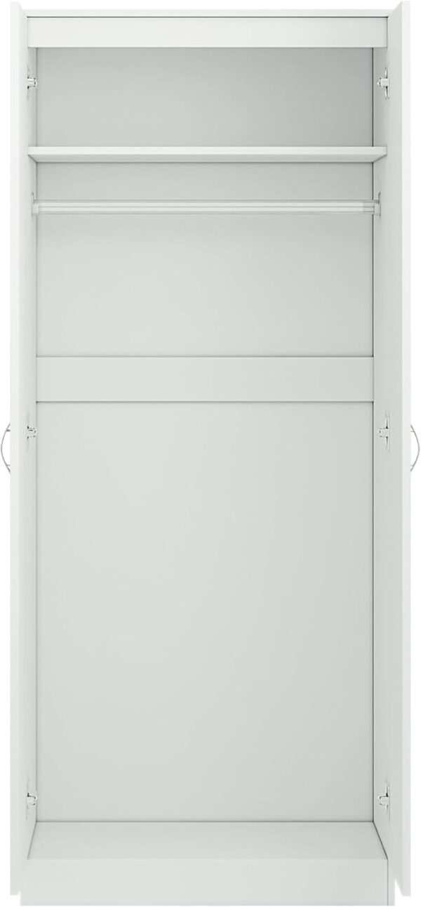 Mirrorred 2 Door Soft close wardrobe - White on White - Image 3