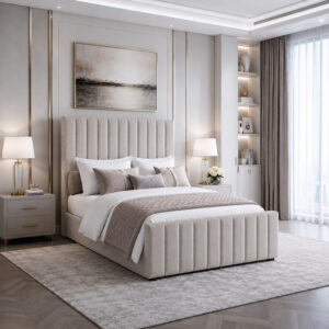 Luxury Small Double 4ft Ottoman Storage Fabric Pebble Grey Bed Frame