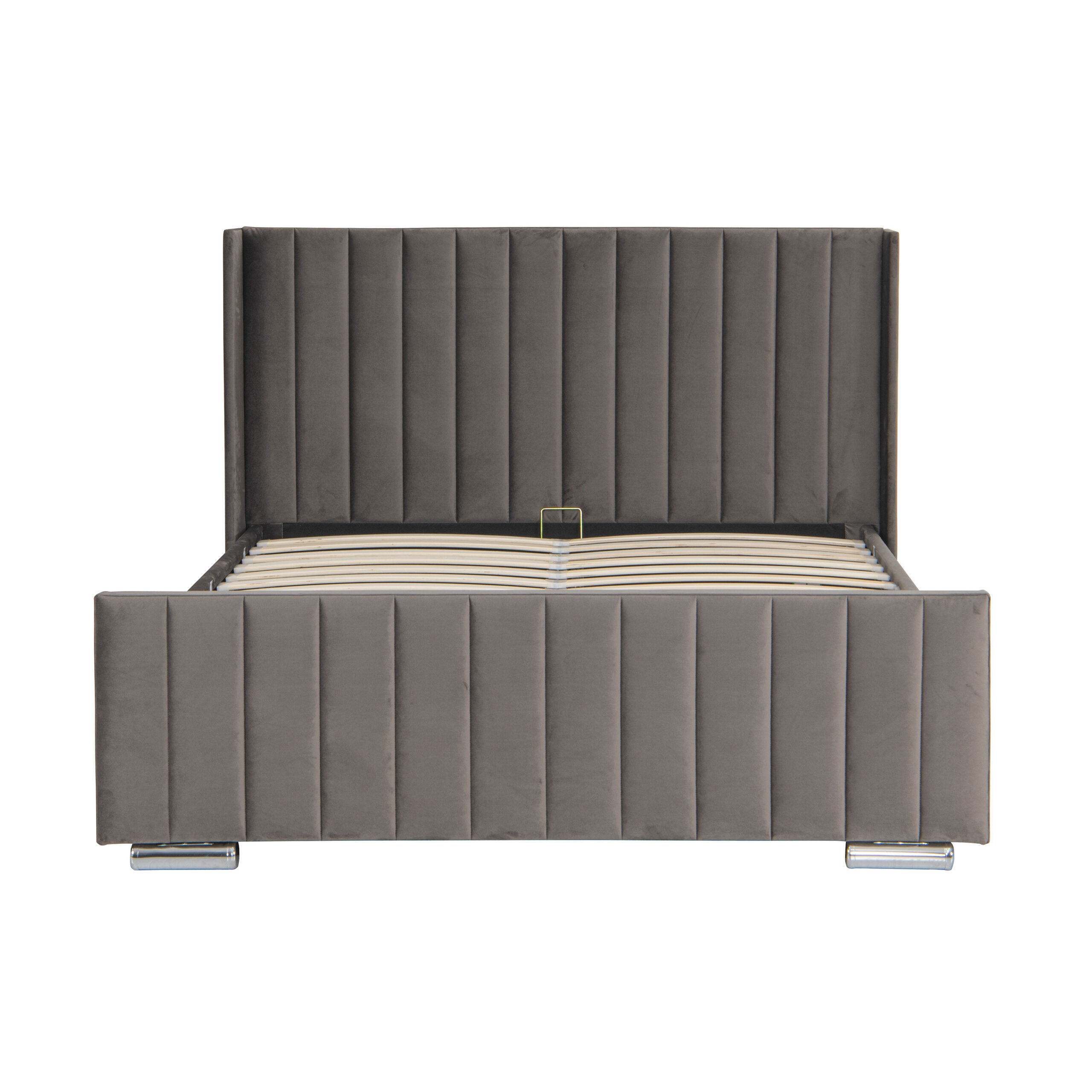 Luxury 4ft6 Double sized Steel Plush Velvet Ottoman Winged bed - Image 8