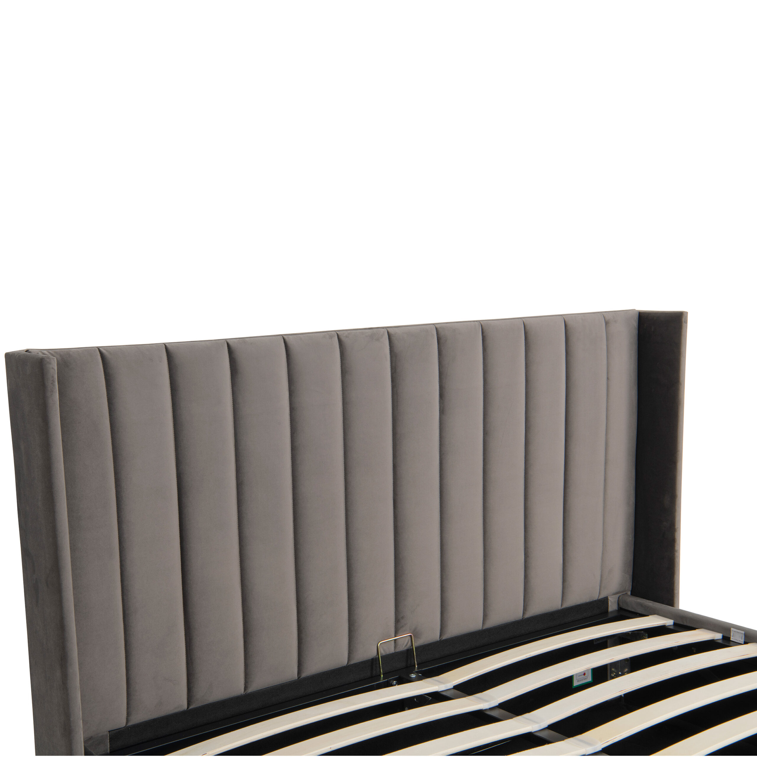 Luxury 4ft6 Double sized Steel Plush Velvet Ottoman Winged bed - Image 9